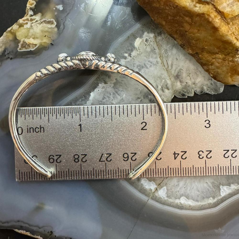 Carolyn Pollack Sterling Silver 3 Oval Howlite Decorated Bracelet For Women - Picture 9 of 10